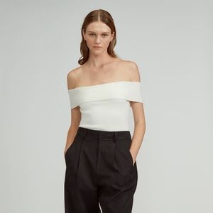 The Ribbed Cotton Off-The-Shoulder Top